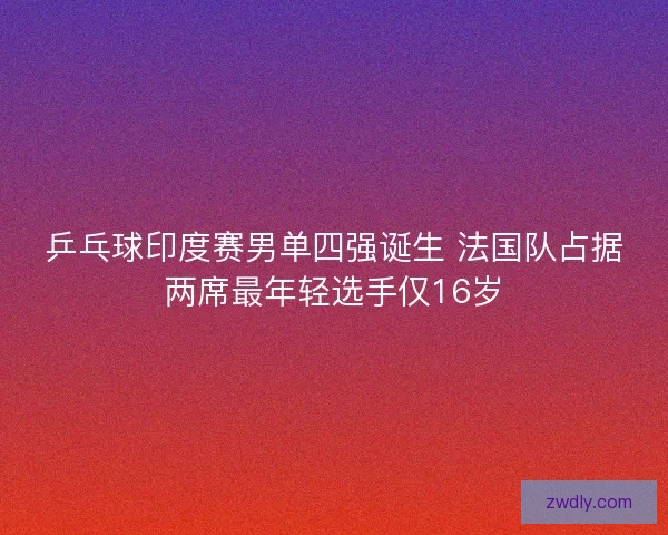 乒乓球印度赛男单四强诞生 法国队占据两席最年轻选手仅16岁 乒乓球印度赛男单四强诞生 法国队占据两席最年轻选手仅16岁